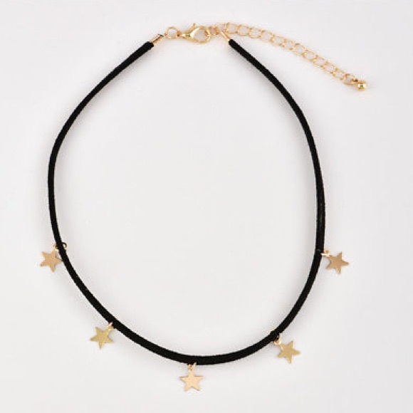 Black Gold Star Choker Necklace - Picture 3 of 3